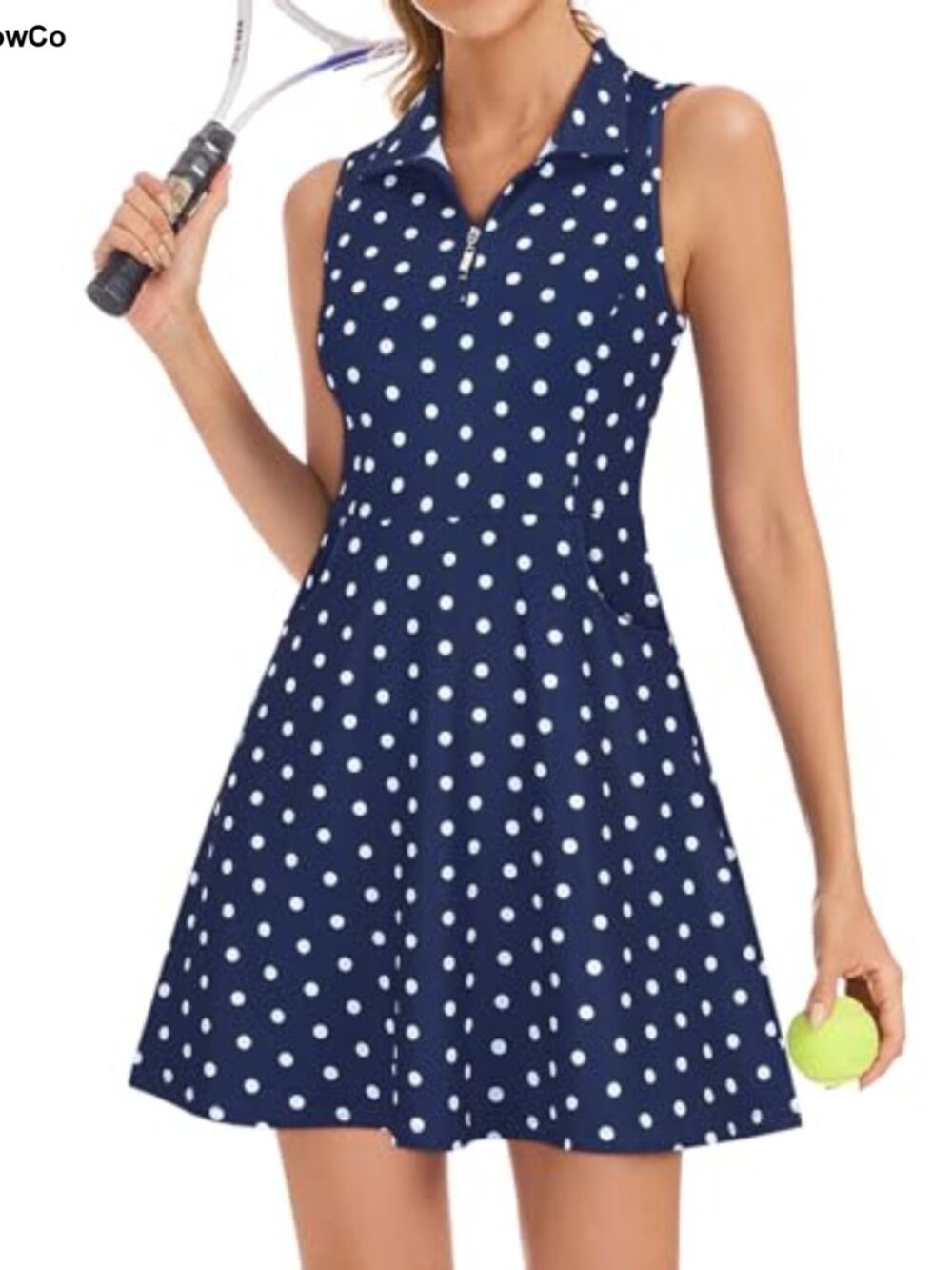 Women's Active Tennis Golf Dress with Shorts Pockets